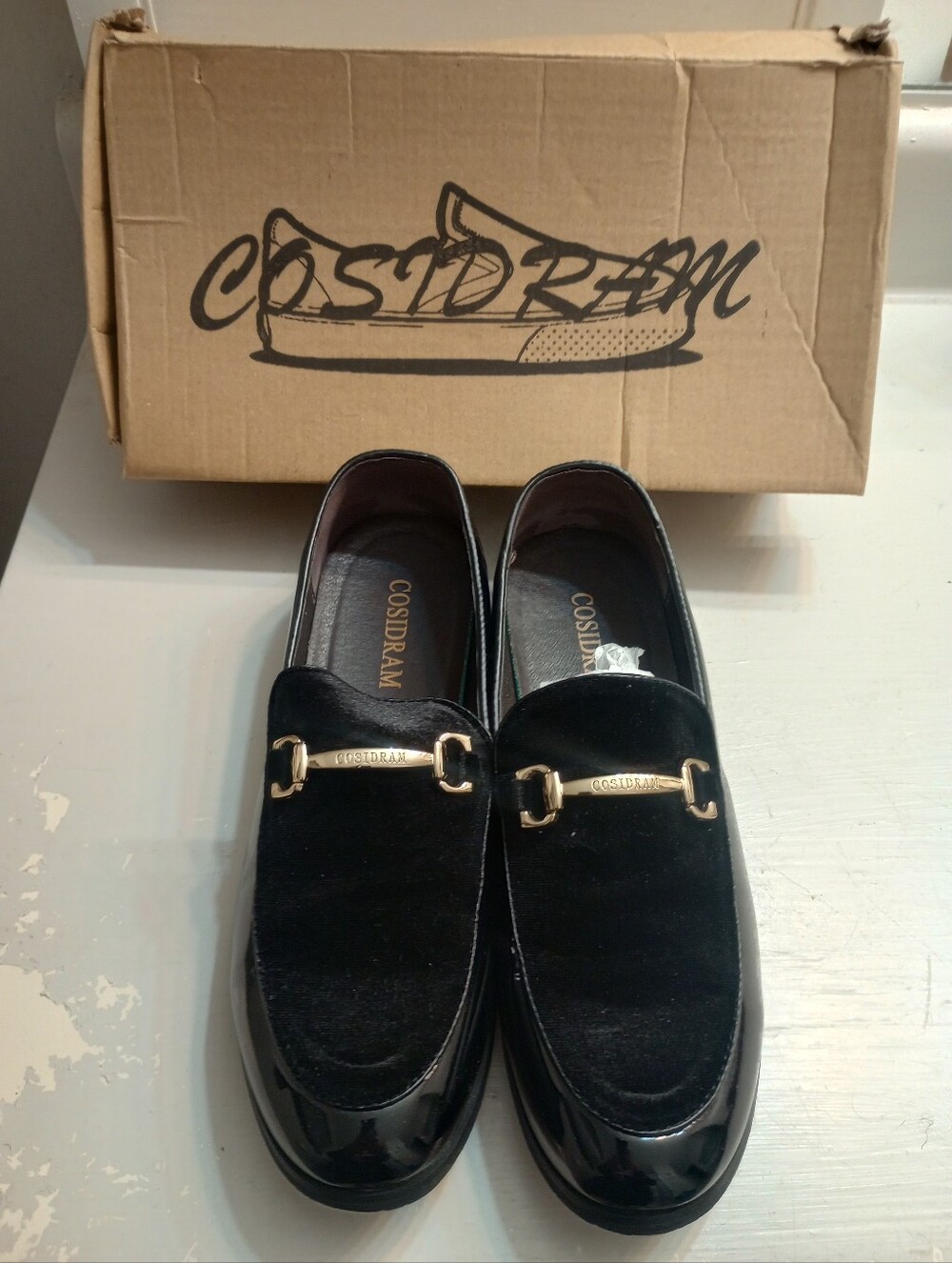 Cosidram Men's Velvet Formal Loafers With Box